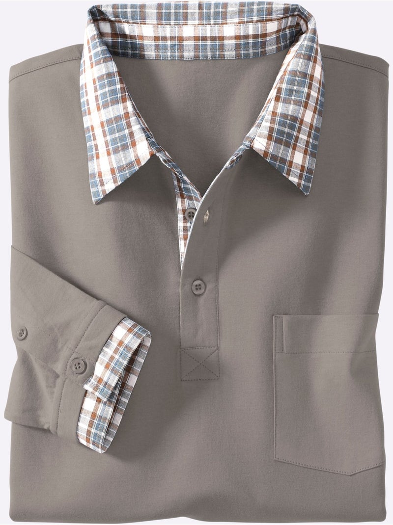 Polo l'élégance d'une chemise - taille standard - moda vilona Kaki - Kiabi