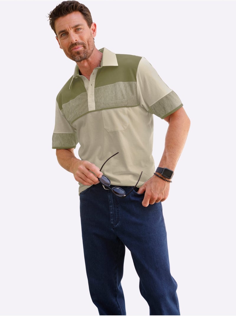 Polo L'élégance D'une Chemise - Taille Standard - Witt Beige - Kiabi