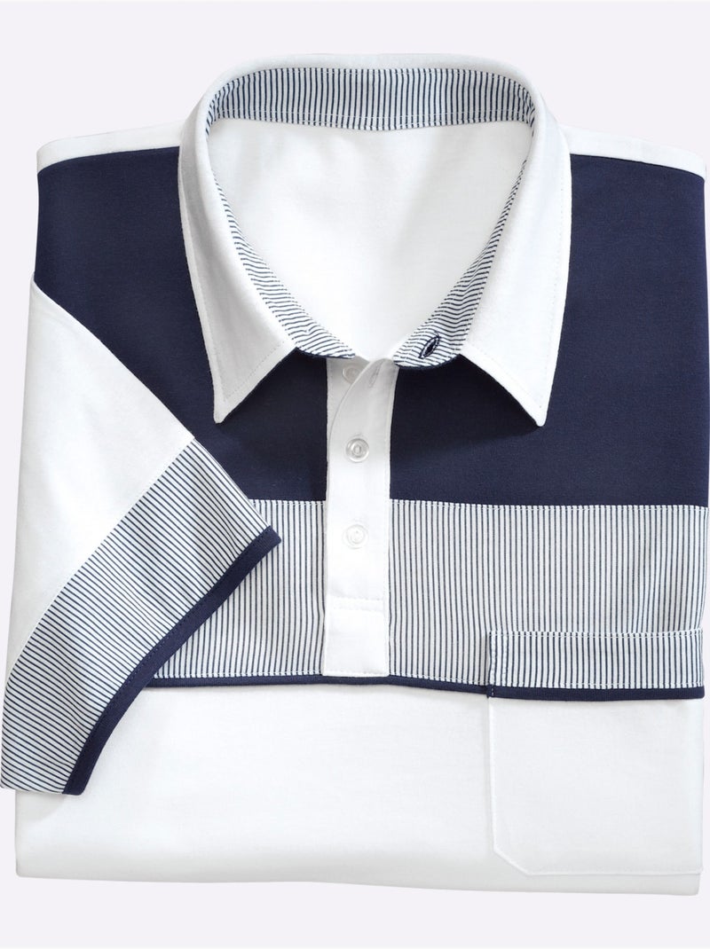 Polo L'élégance D'une Chemise - Taille Standard - Witt Blanc - Kiabi
