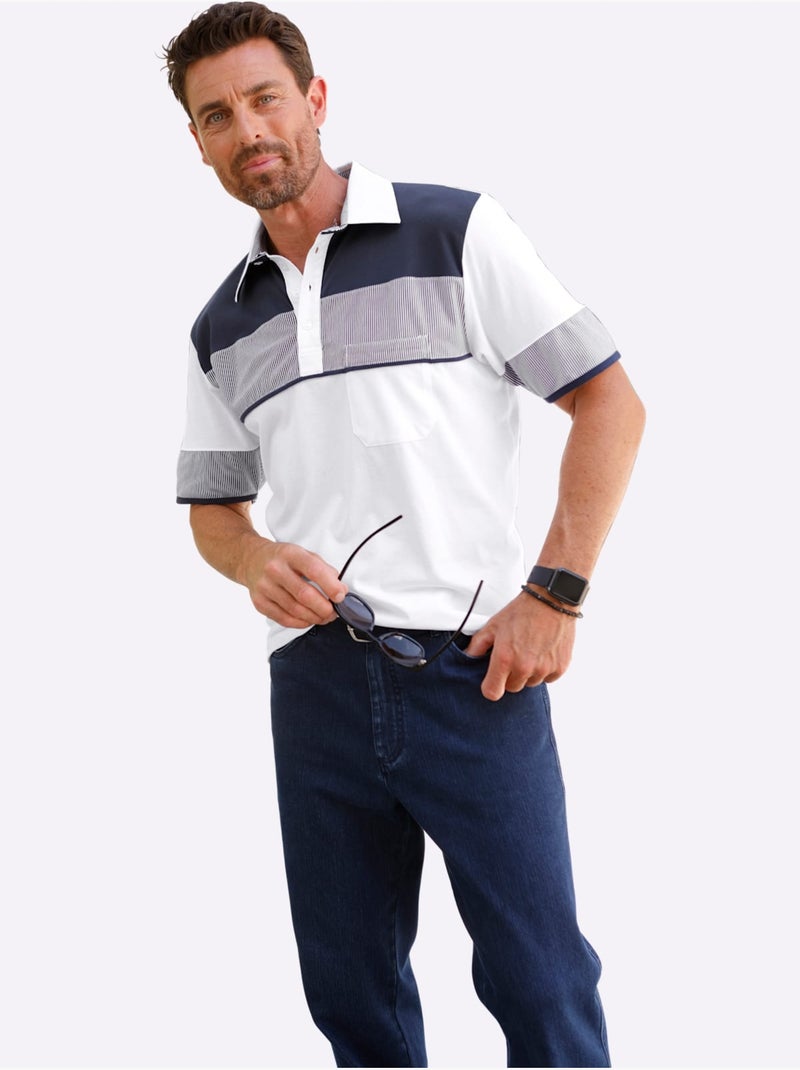 Polo L'élégance D'une Chemise - Taille Standard - Witt Blanc - Kiabi