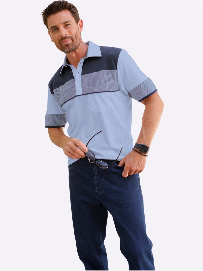 Polo L'élégance D'une Chemise - Taille Standard - Witt Bleu marine - Kiabi