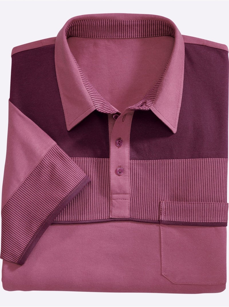 Polo L'élégance D'une Chemise - Taille Standard - Witt Bois de rose - Kiabi