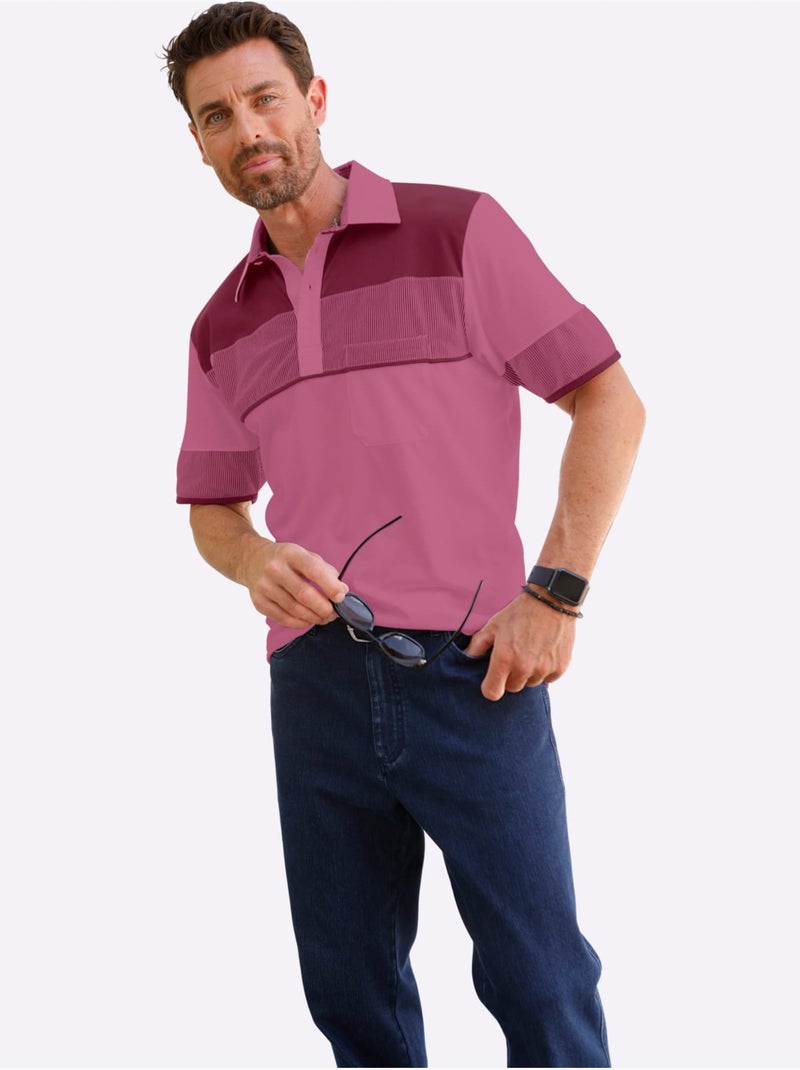 Polo L'élégance D'une Chemise - Taille Standard - Witt Bois de rose - Kiabi