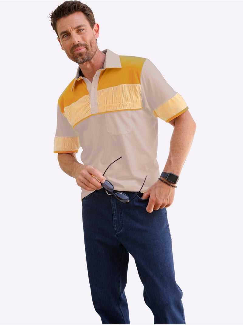Polo L'élégance D'une Chemise - Taille Standard - Witt Ocre - Kiabi