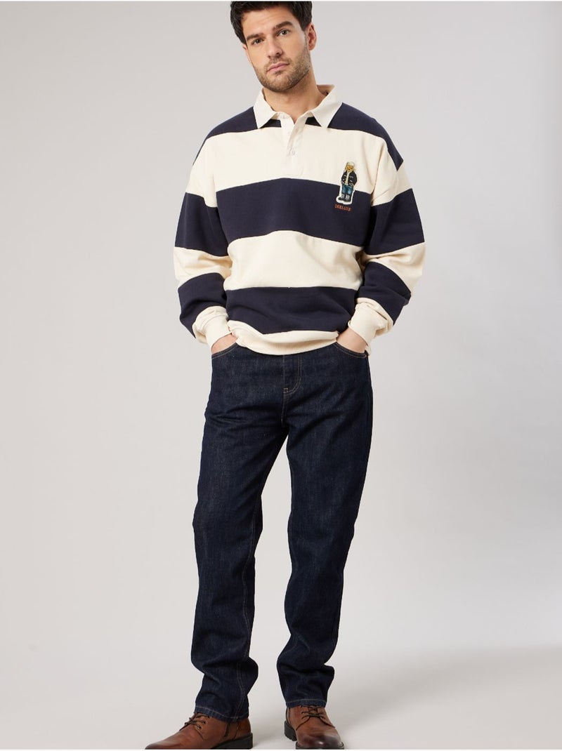 Polo loose homme en 100% coton 'deeluxe' Blanc - Kiabi