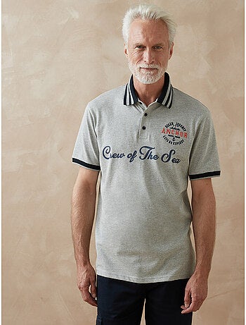 Polo maille chinée pur coton