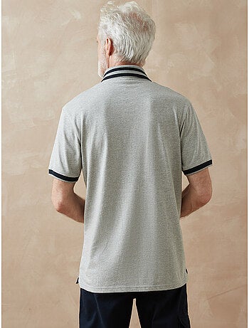 Polo maille chinée pur coton