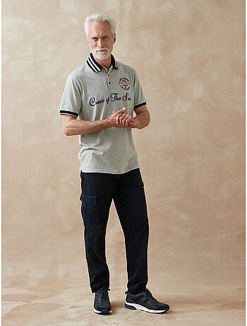 Polo maille chinée pur coton