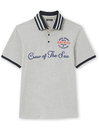 Polo maille chinée pur coton