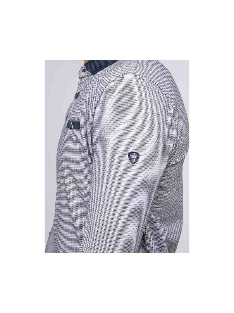 Polo maille jacquard PIAGARA Bleu marine - Kiabi