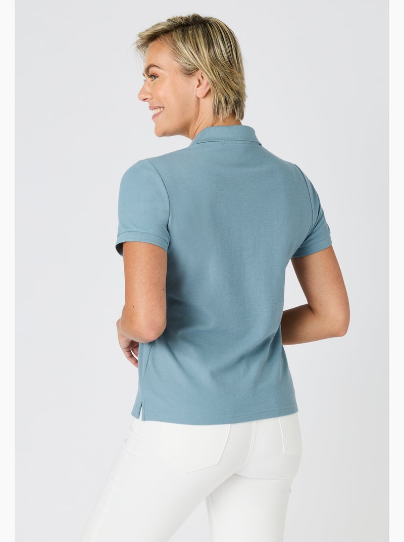 Polo maille piquée - Happy D. by Damart Bleu clair - Kiabi