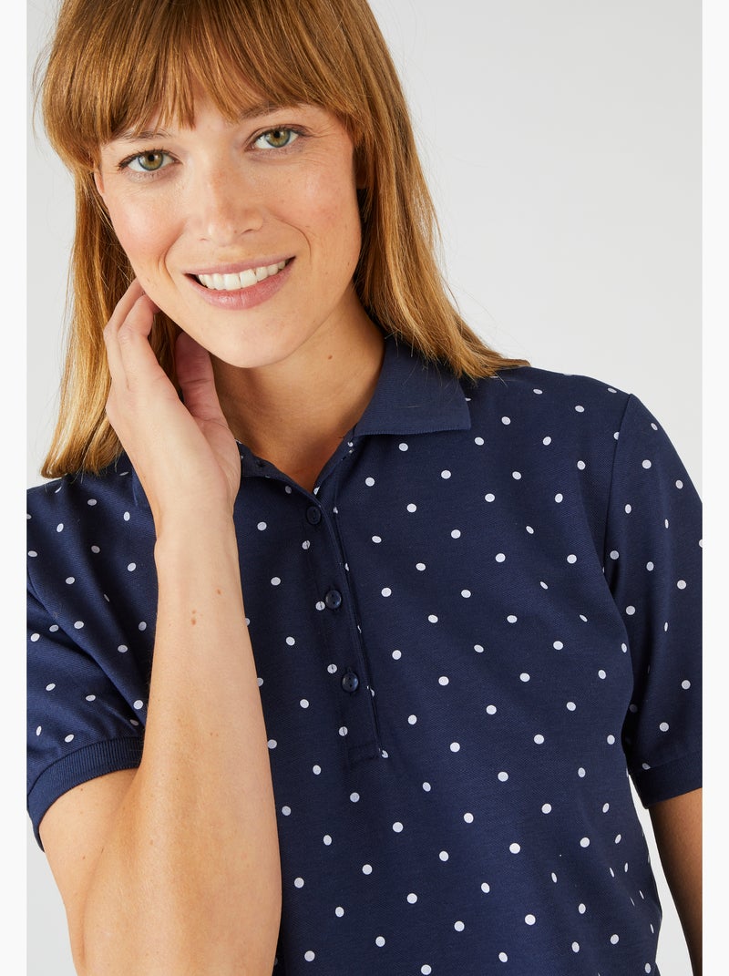 Polo maille piquée - Happy D. by Damart Bleu marine - Kiabi