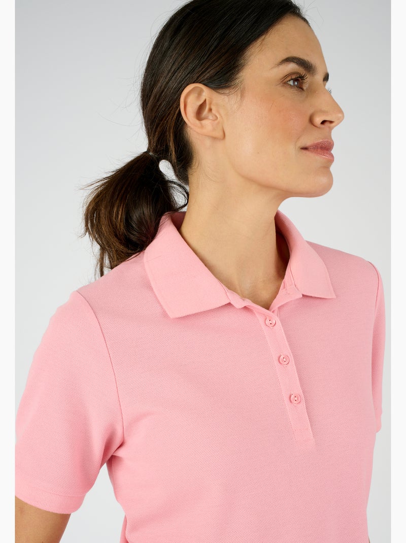 Polo maille piquée - Happy D. by Damart Rose bonbon - Kiabi