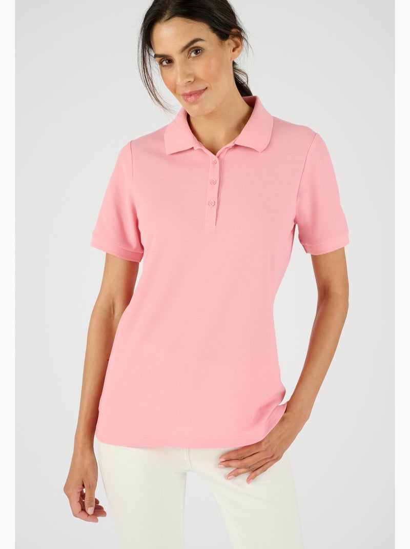 Polo maille piquée - Happy D. by Damart Rose bonbon - Kiabi