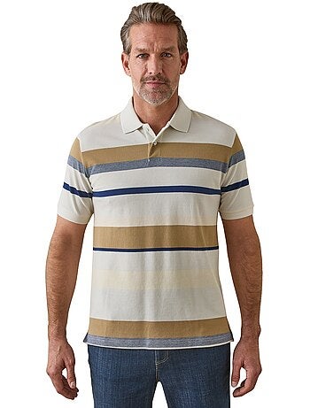Polo maille piquée à rayures