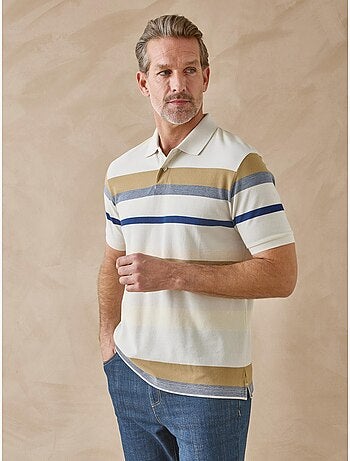 Polo maille piquée à rayures