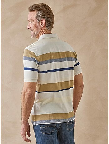 Polo maille piquée à rayures