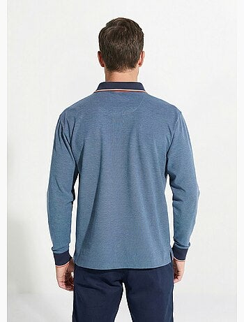 Polo maille piquée manches longues coton - Afibel