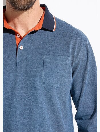 Polo maille piquée manches longues coton - Afibel
