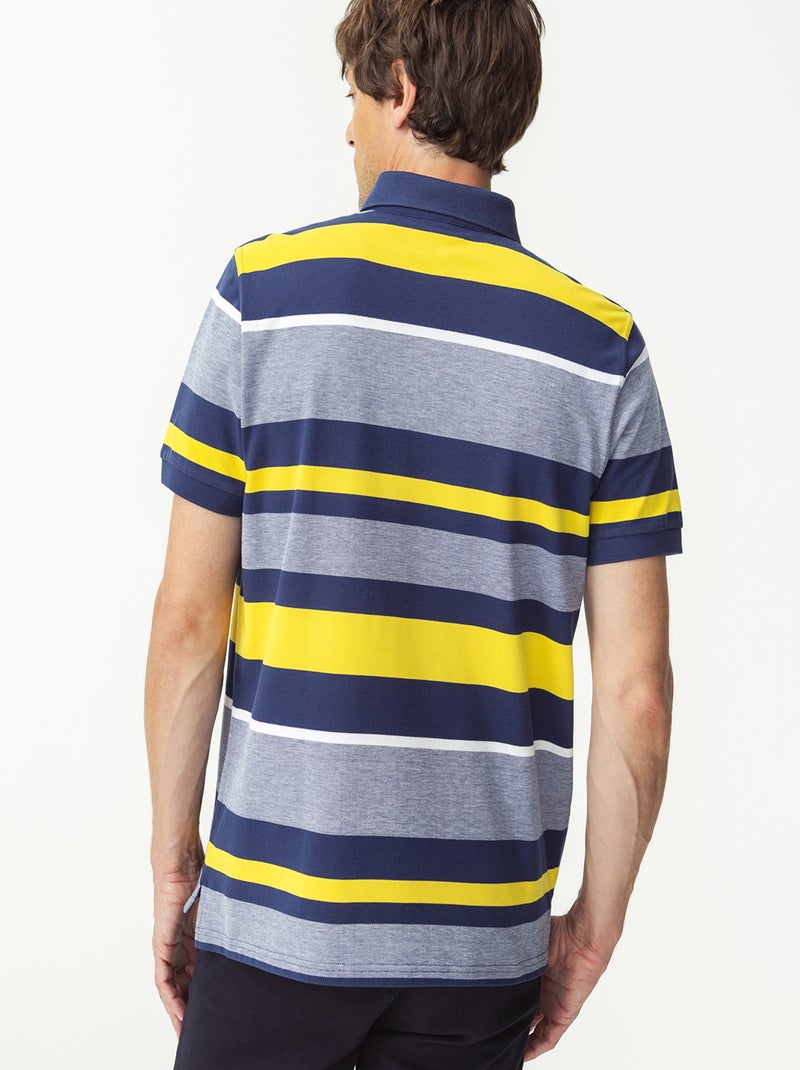 Polo maille piquée rayé - Damart Jaune - Kiabi