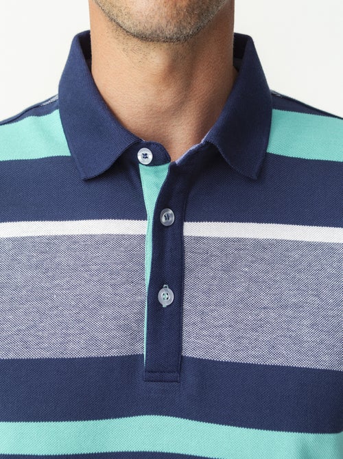Polo maille piquée rayé - damart - Kiabi
