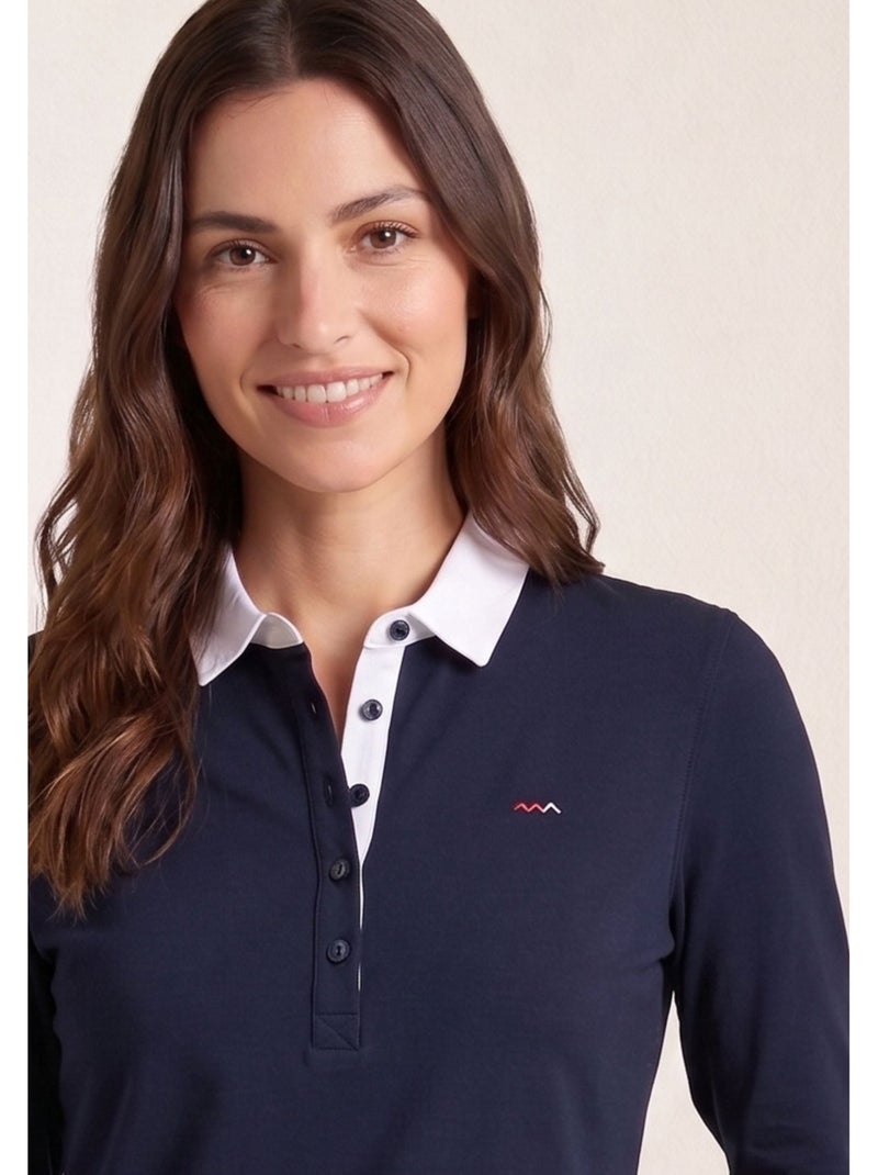 Polo manches 3/4 - Terre de Marins Bleu marine - Kiabi