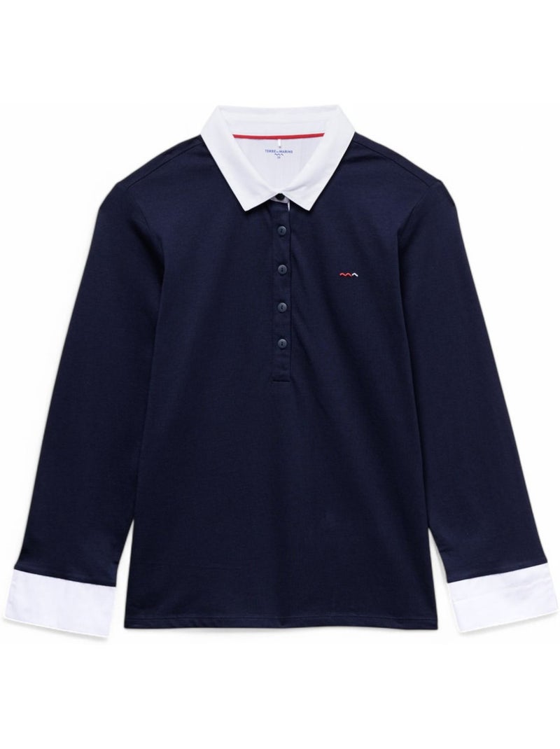 Polo manches 3/4 - Terre de Marins Bleu marine - Kiabi