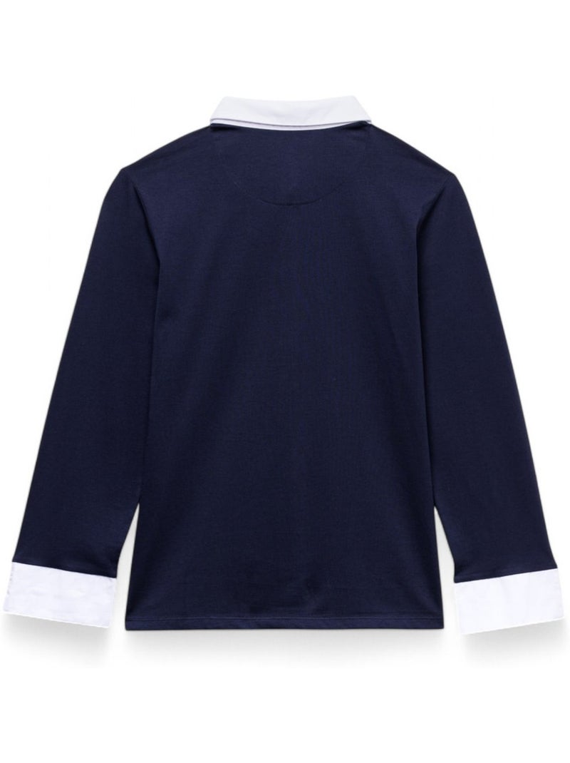 Polo manches 3/4 - Terre de Marins Bleu marine - Kiabi
