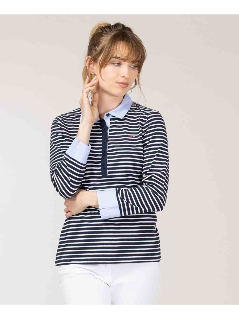 Polo manches 3/4 - Terre de Marins Multicolore - Kiabi