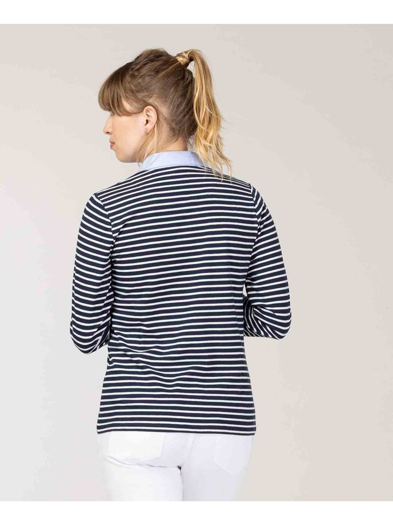 Polo manches 3/4 - Terre de Marins Multicolore - Kiabi