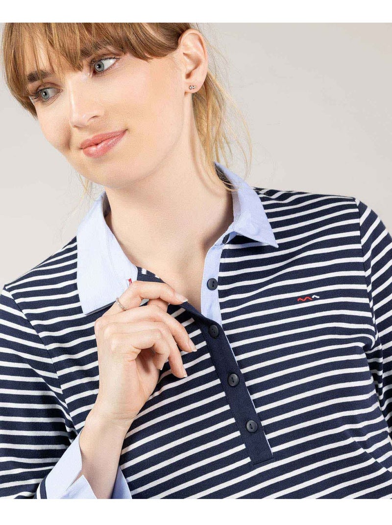 Polo manches 3/4 - Terre de Marins Multicolore - Kiabi