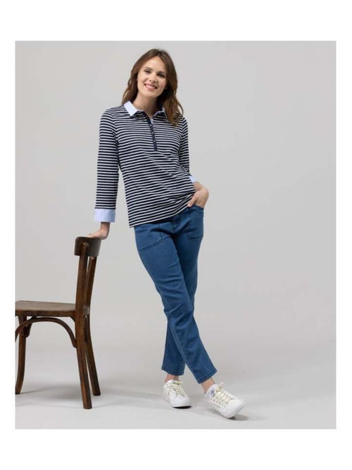 Polo manches 3/4 effet 2 en 1 Femme - Kiabi