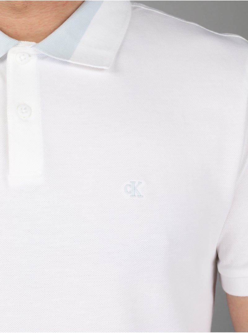 Polo manches courtes - Calvin Klein Blanc - Kiabi
