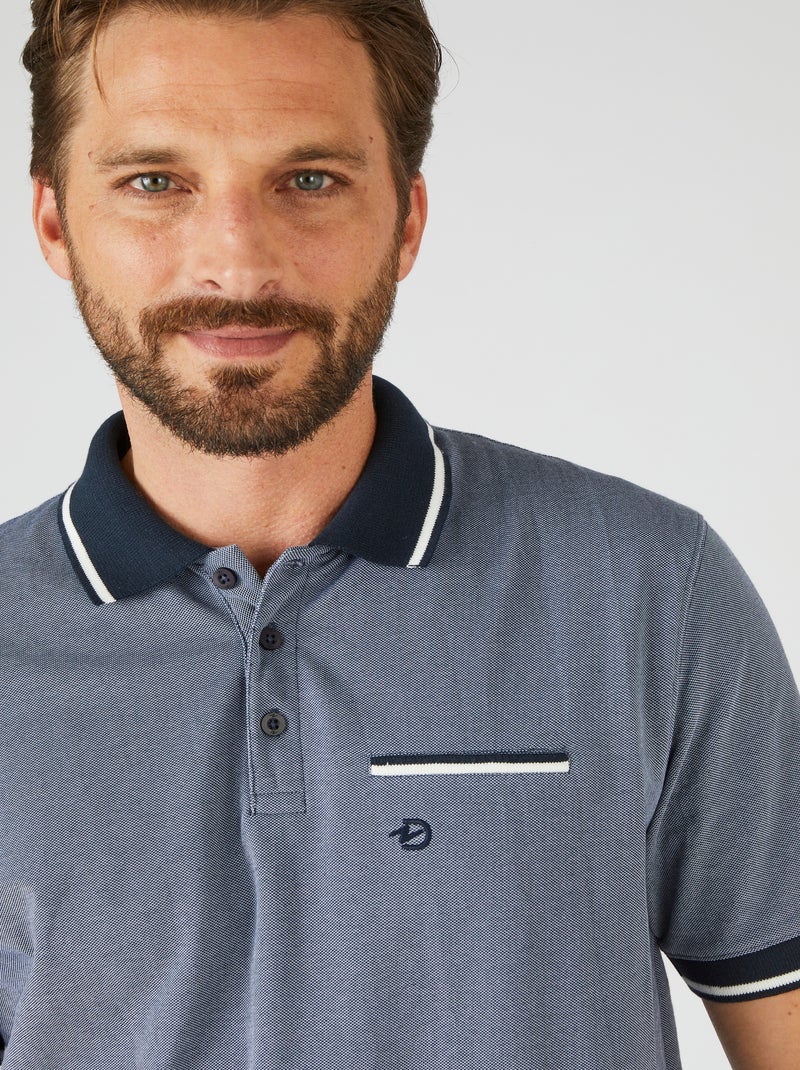 Polo manches courtes - Damart Bleu marine - Kiabi