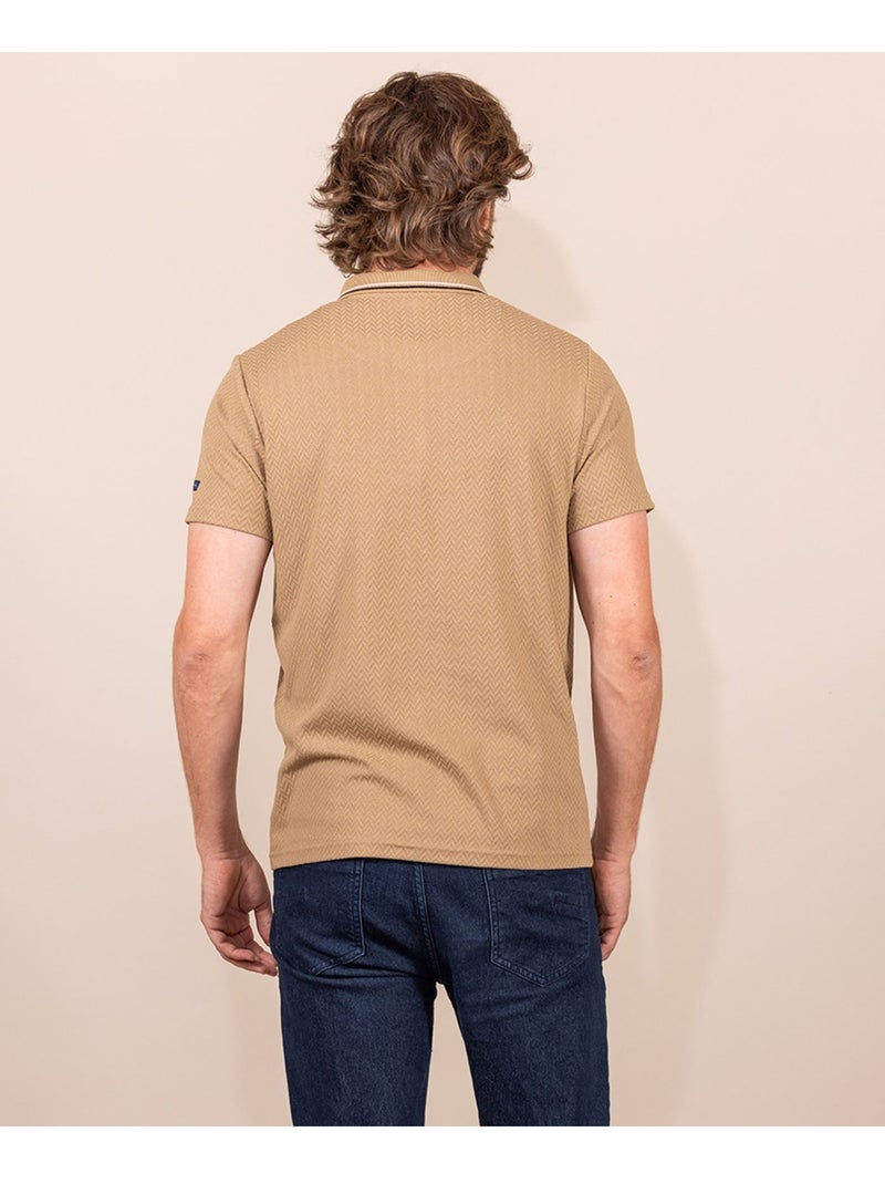 Polo manches courtes - Terre de Marins Beige foncé - Kiabi