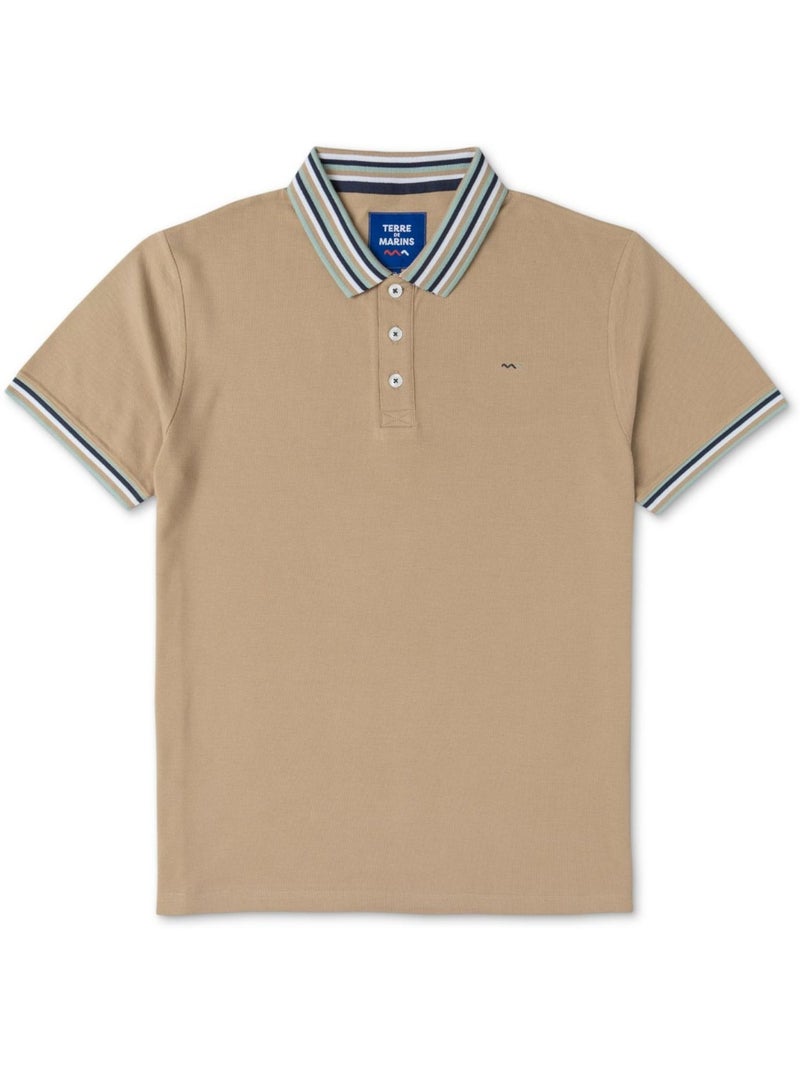 Polo manches courtes - Terre de Marins Beige - Kiabi