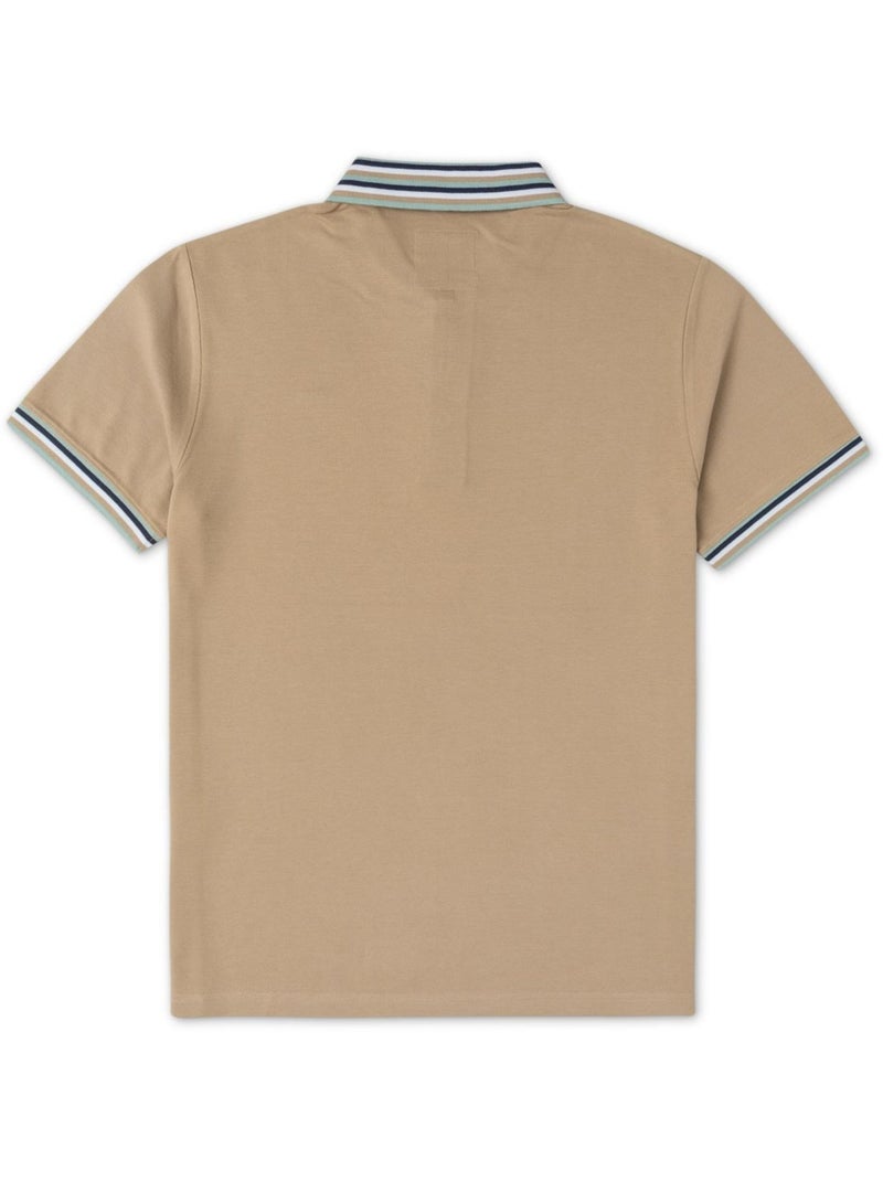Polo manches courtes - Terre de Marins Beige - Kiabi