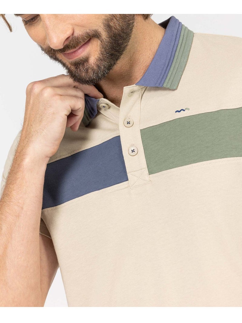 Polo manches courtes - Terre de Marins Beige - Kiabi
