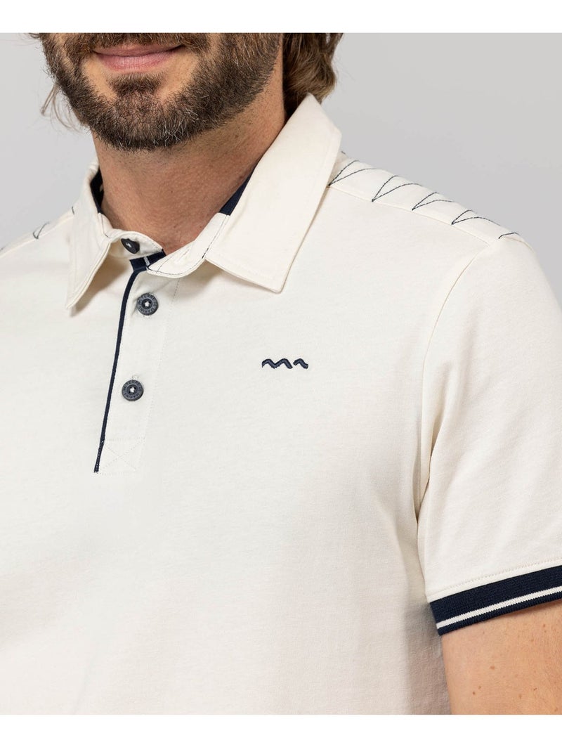 Polo manches courtes - Terre de Marins Beige gris - Kiabi
