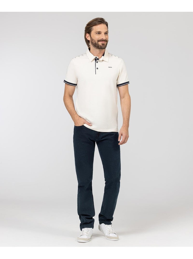Polo manches courtes - Terre de Marins Beige gris - Kiabi
