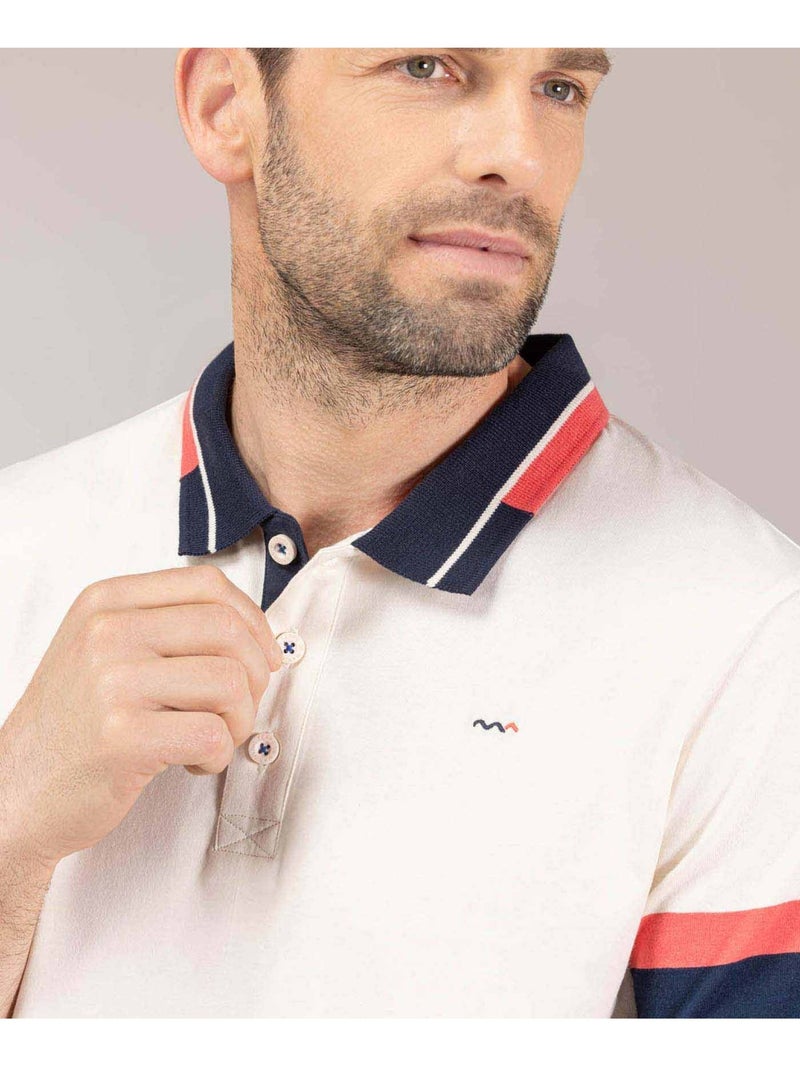 Polo manches courtes - Terre de Marins Beige gris - Kiabi