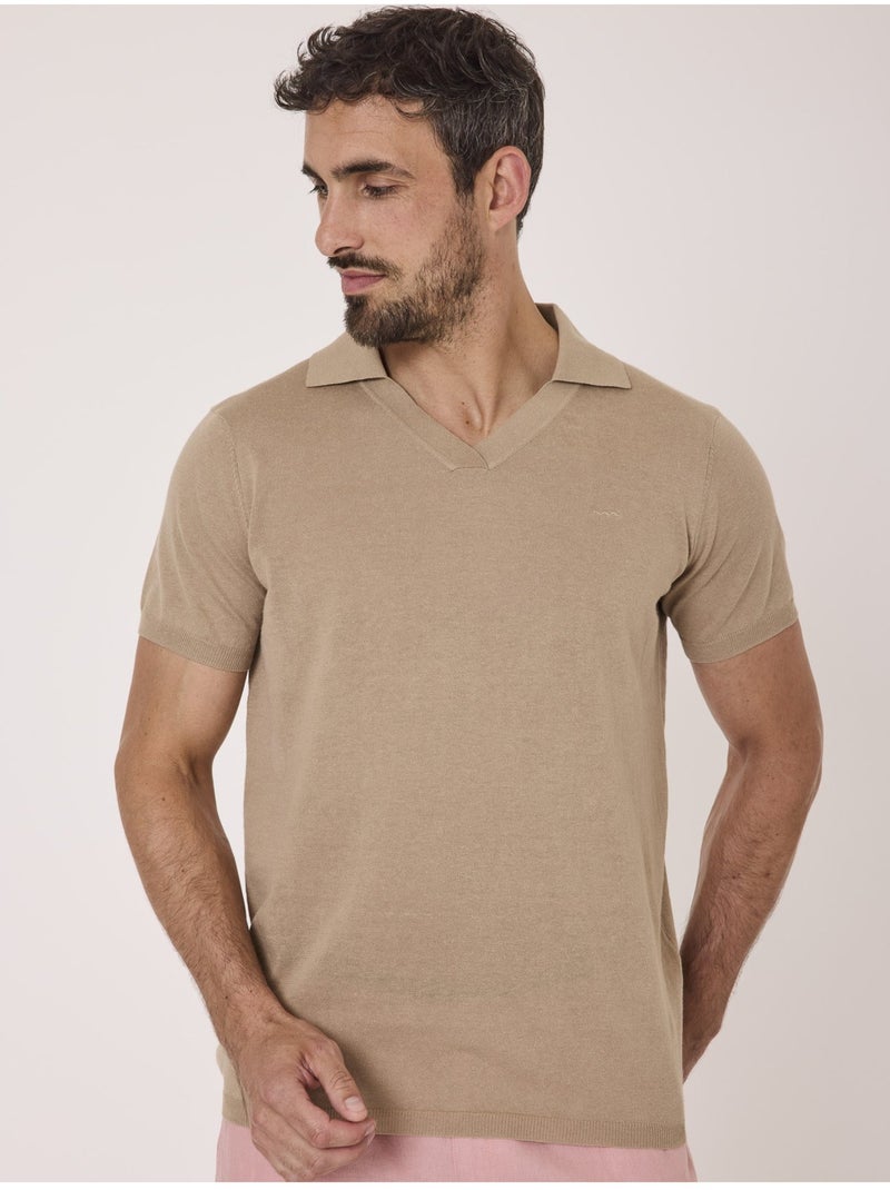 Polo manches courtes - Terre de Marins Beige - Kiabi