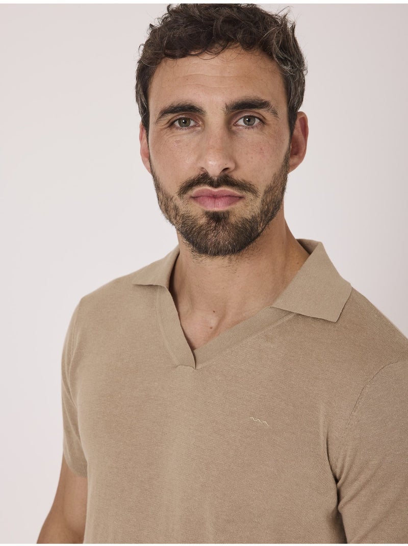 Polo manches courtes - Terre de Marins Beige - Kiabi