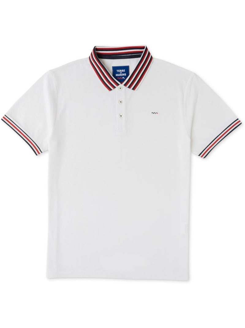 Polo manches courtes - Terre de Marins Blanc - Kiabi