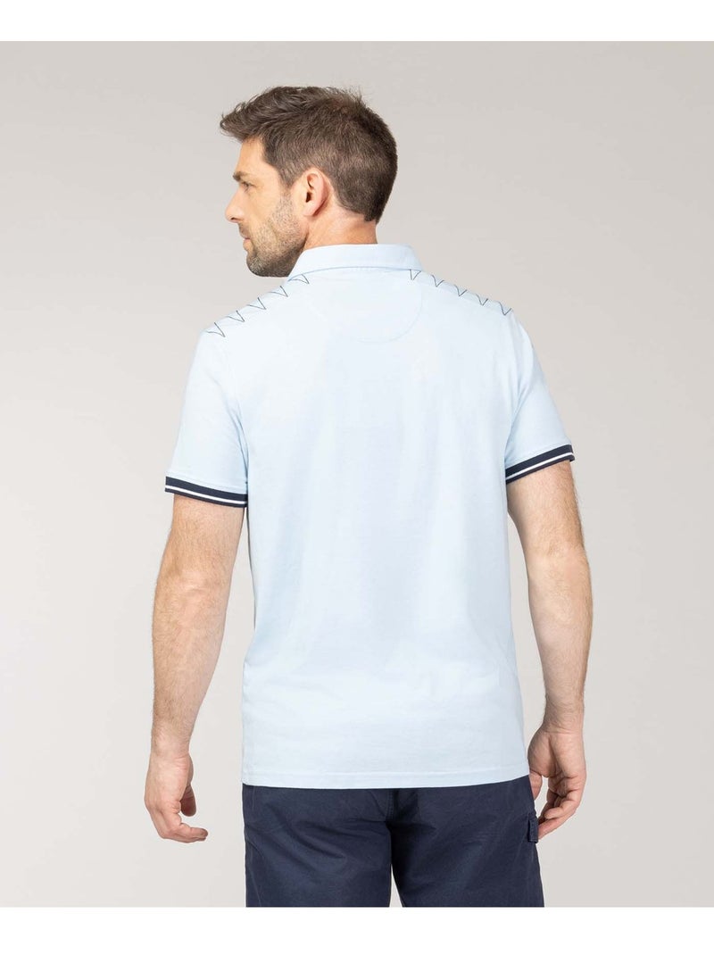 Polo manches courtes - Terre de Marins Bleu azur - Kiabi