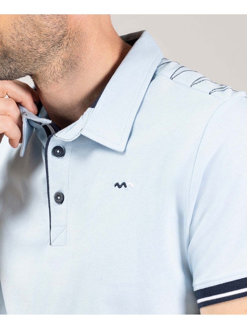 Polo manches courtes - Terre de Marins Bleu azur - Kiabi