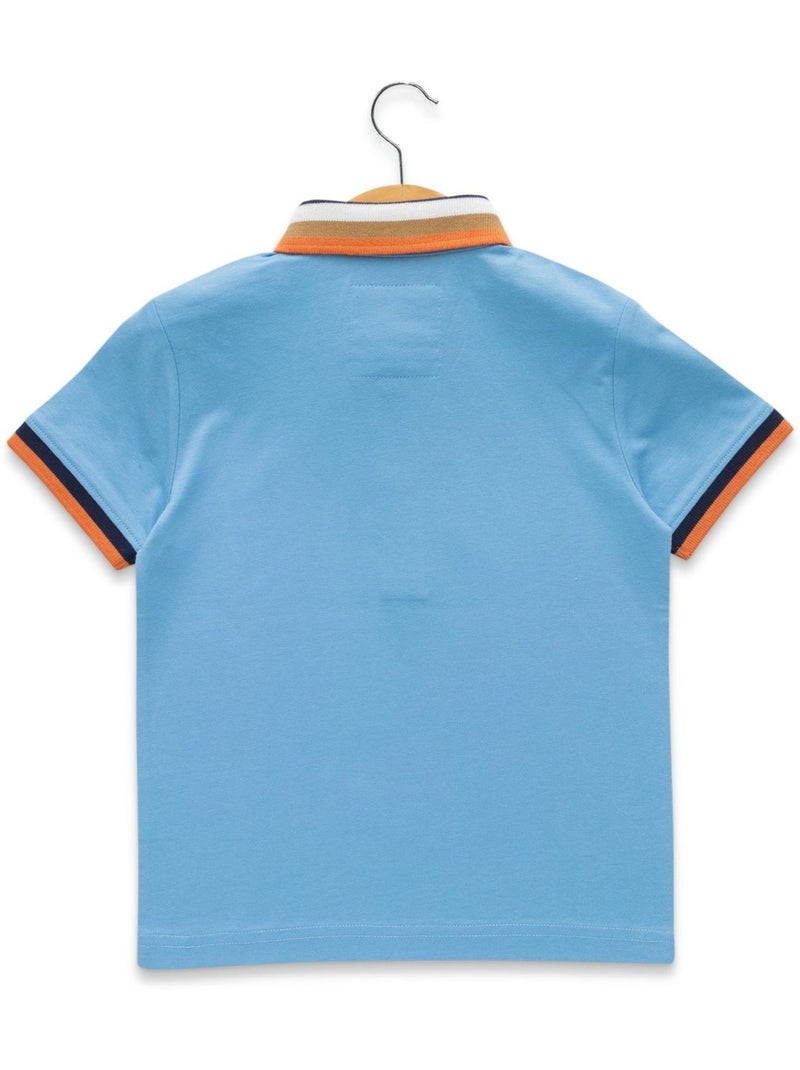 Polo manches courtes - terre de marins Bleu clair - Kiabi