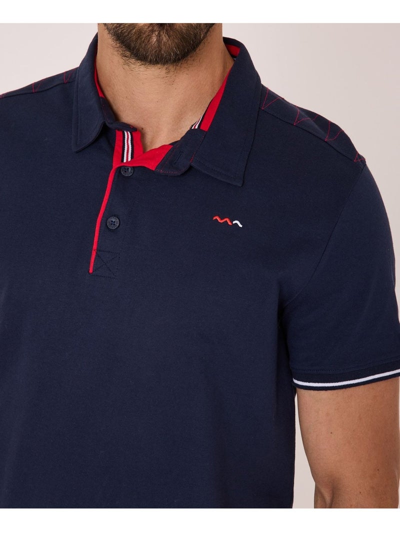 Polo manches courtes - Terre de Marins Bleu marine - Kiabi