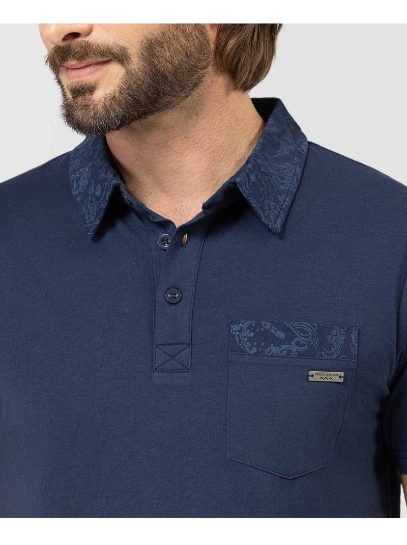 Polo manches courtes - Terre de Marins Bleu marine - Kiabi