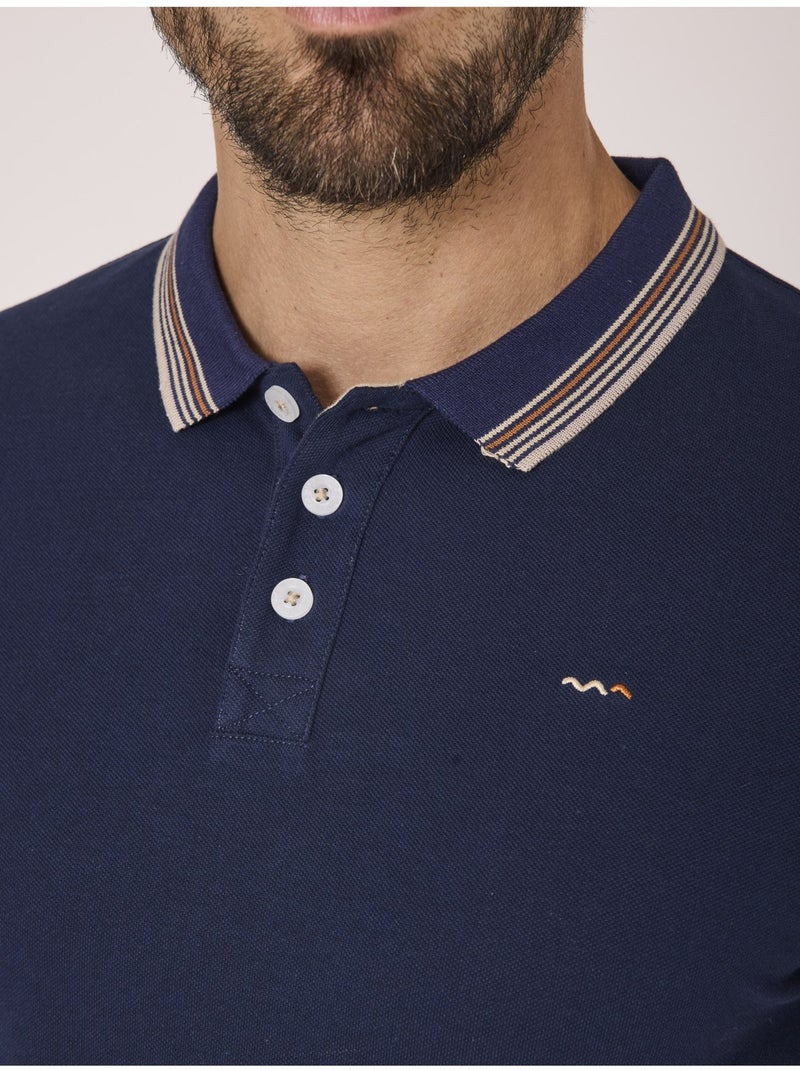 Polo manches courtes - Terre de Marins Bleu marine - Kiabi